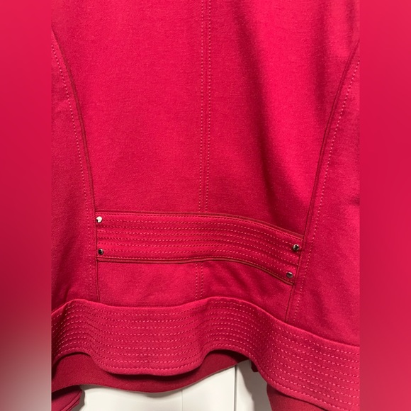 White House Black Market Red Motto Zip Jacket size 12 GUC, and skirt size 10 EUC - Picture 5 of 12